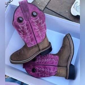 Girl's Smoky Mountain Pink Cowboy Boots Size 9
